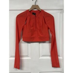 Lululemon Mesh Cropped Long-Sleeve Shirt SLNSH Collection Size Small Red
